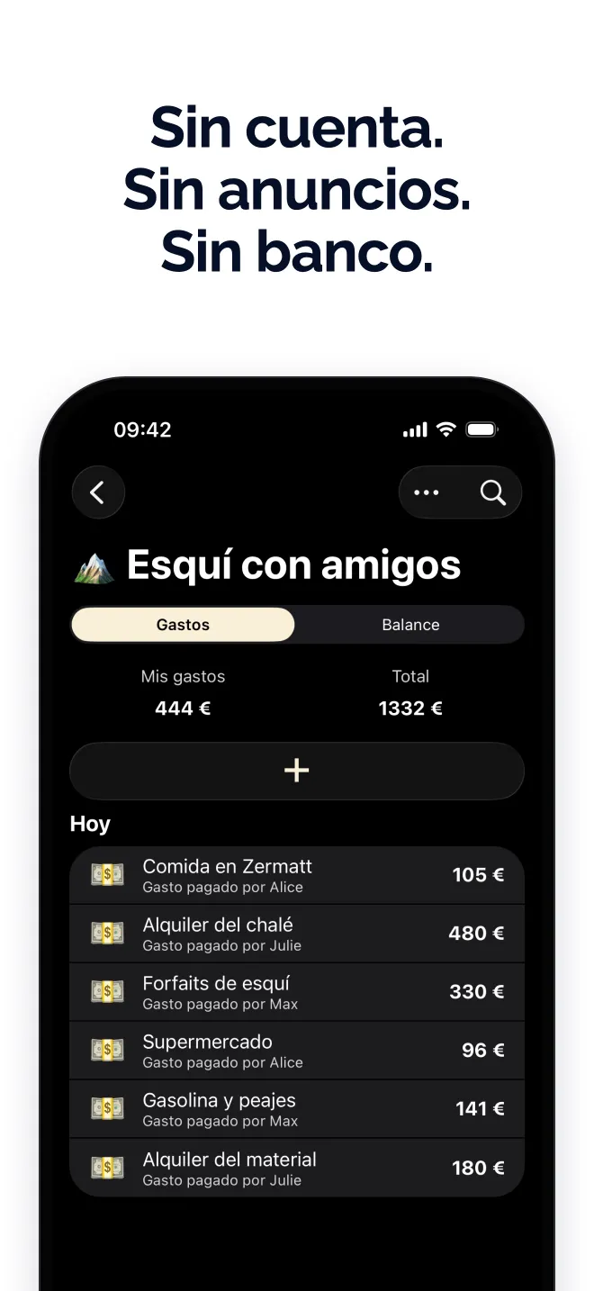 Sin cuenta. Sin anuncios. Sin banco.