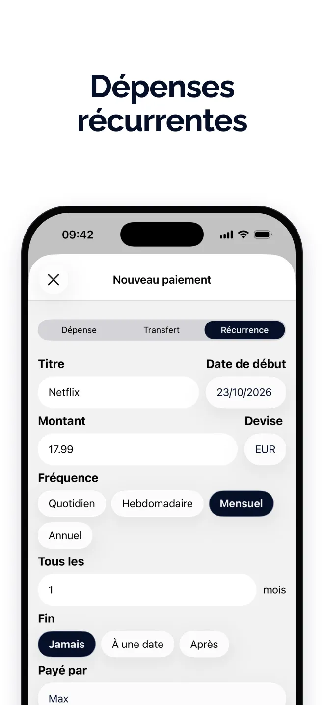 Dépenses récurrentes
